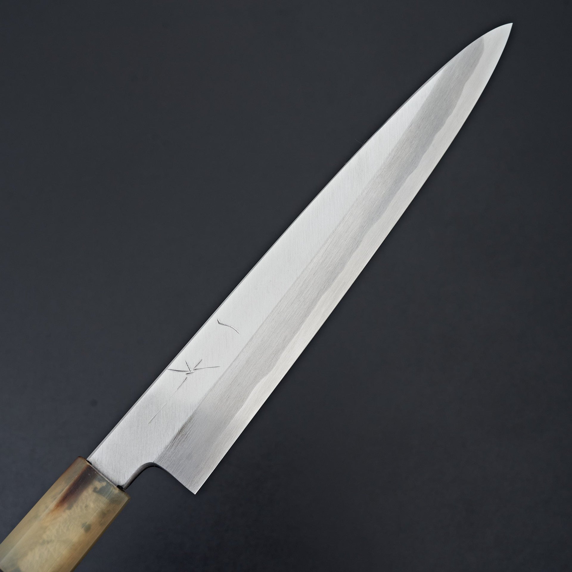 Hitohira Kikuchiyo Manzo Blue #2 Yanagiba 210mm Ebony Handle (Saya)-Knife-Hitohira-Carbon Knife Co