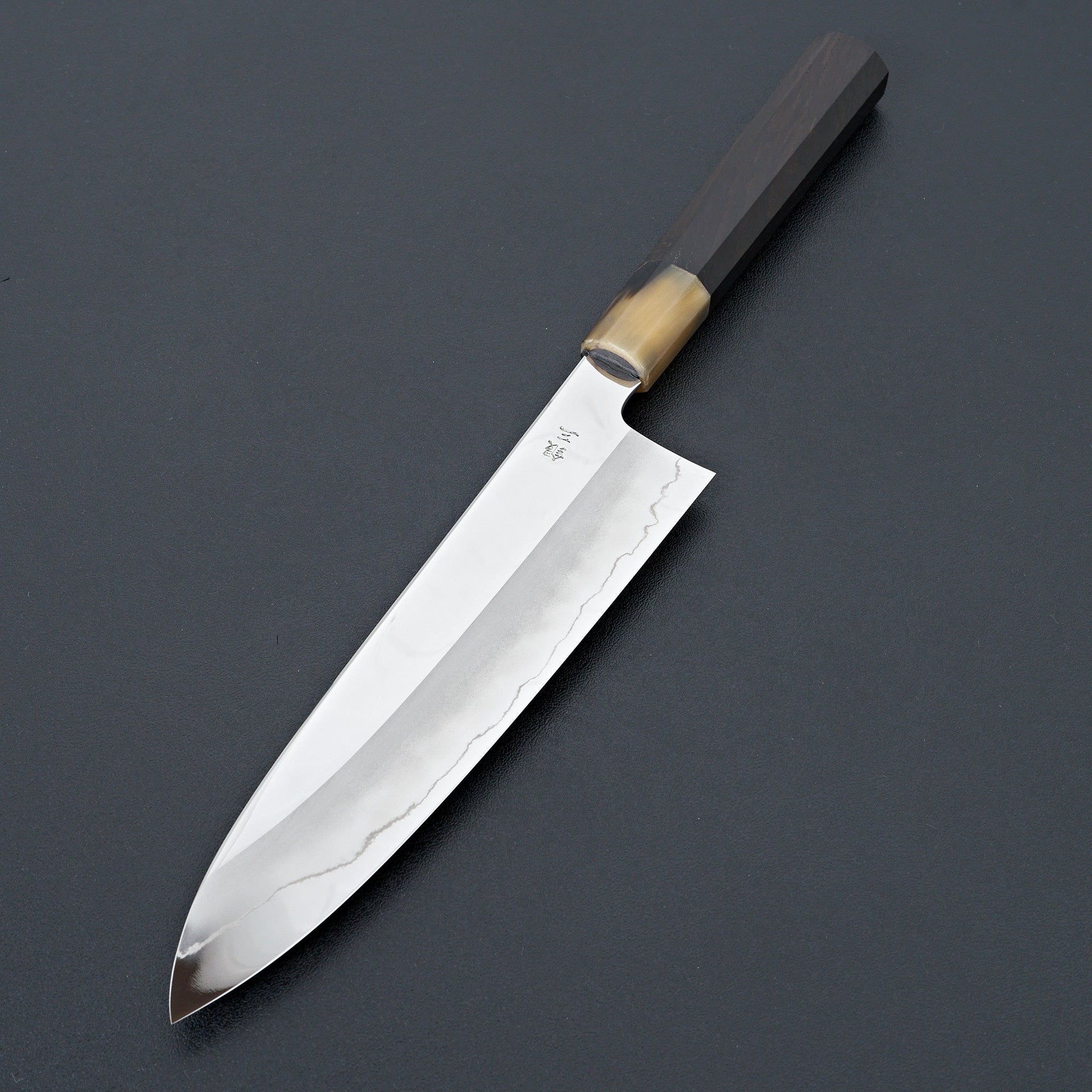 Hitohira Kikuchiyo Rou Silver #3 Mirror Polished Gyuto 210mm Ebony Handle-Knife-Hitohira-Carbon Knife Co