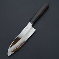 Hitohira Kikuchiyo Rou Silver #3 Mirror Polished Santoku Taihei Makassar Ebony Handle