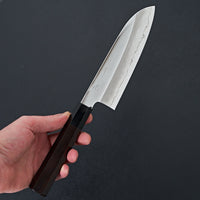Hitohira Kikuchiyo Rou Silver #3 Mirror Polished Santoku Taihei Makassar Ebony Handle
