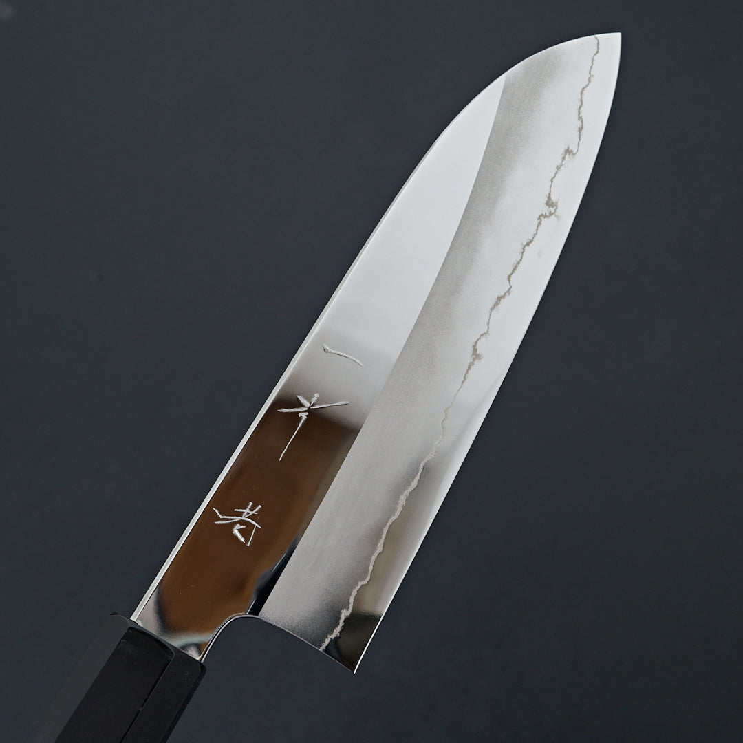 Hitohira Kikuchiyo Rou Silver #3 Mirror Polished Santoku Taihei Makass