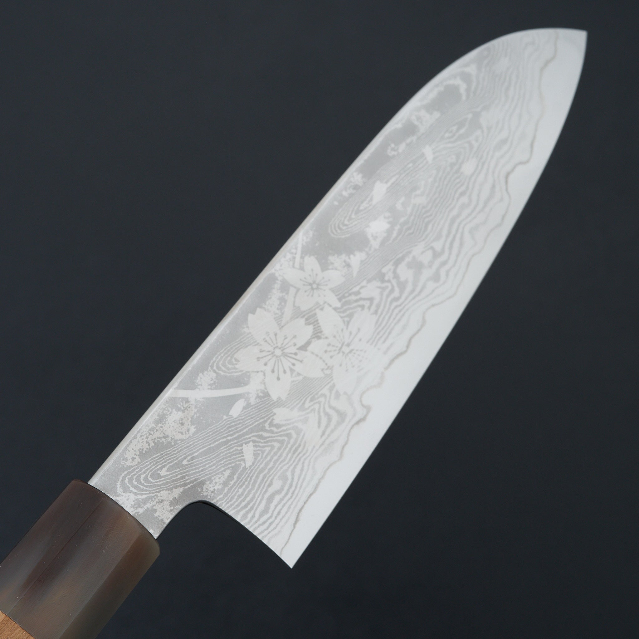 Hitohira Kikuchiyo Rou VG10 Sakura Damascus Santoku Sakura Handle