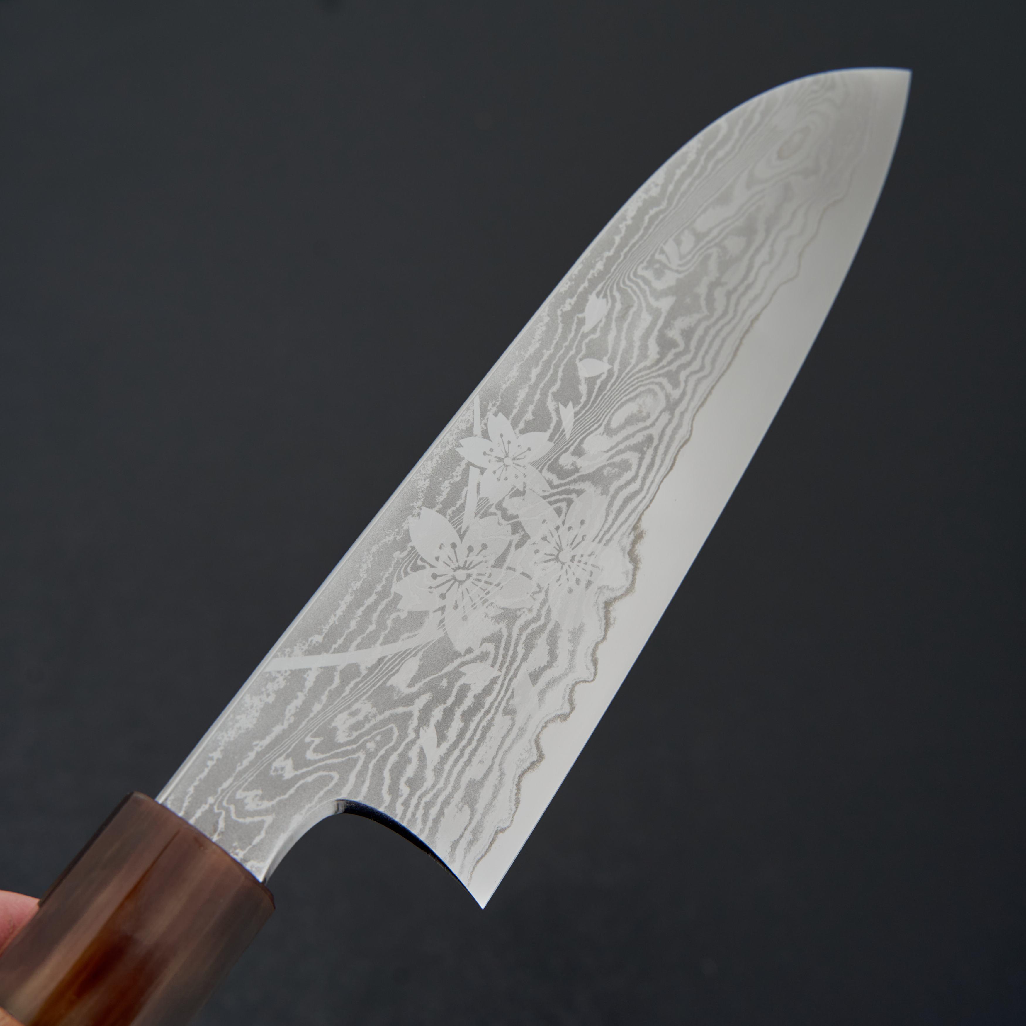 貴重❗️✨グラビトンセラミック ✨SAKURA✨ Hitohira Sakura Damascus Santoku Sakura Handle
