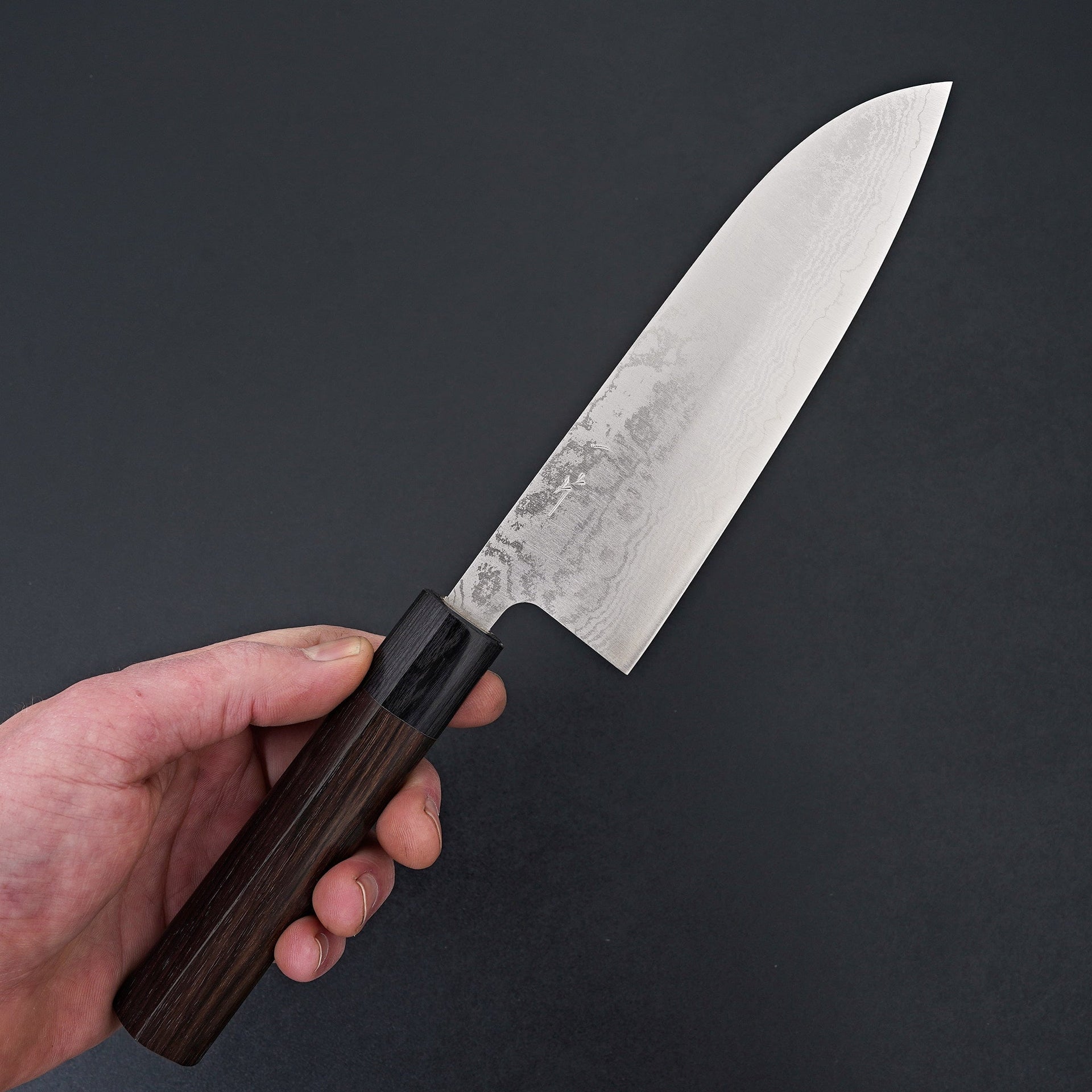 Hitohira Setsu Forged VG-10 Damascus Santoku 165mm Rosewood Handle-Knife-Hitohira-Carbon Knife Co