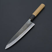 Hitohira TD Blue #2 Stainless Clad Kurouchi Gyuto 210mm Ho Wood Handle-Knife-Hitohira-Carbon Knife Co