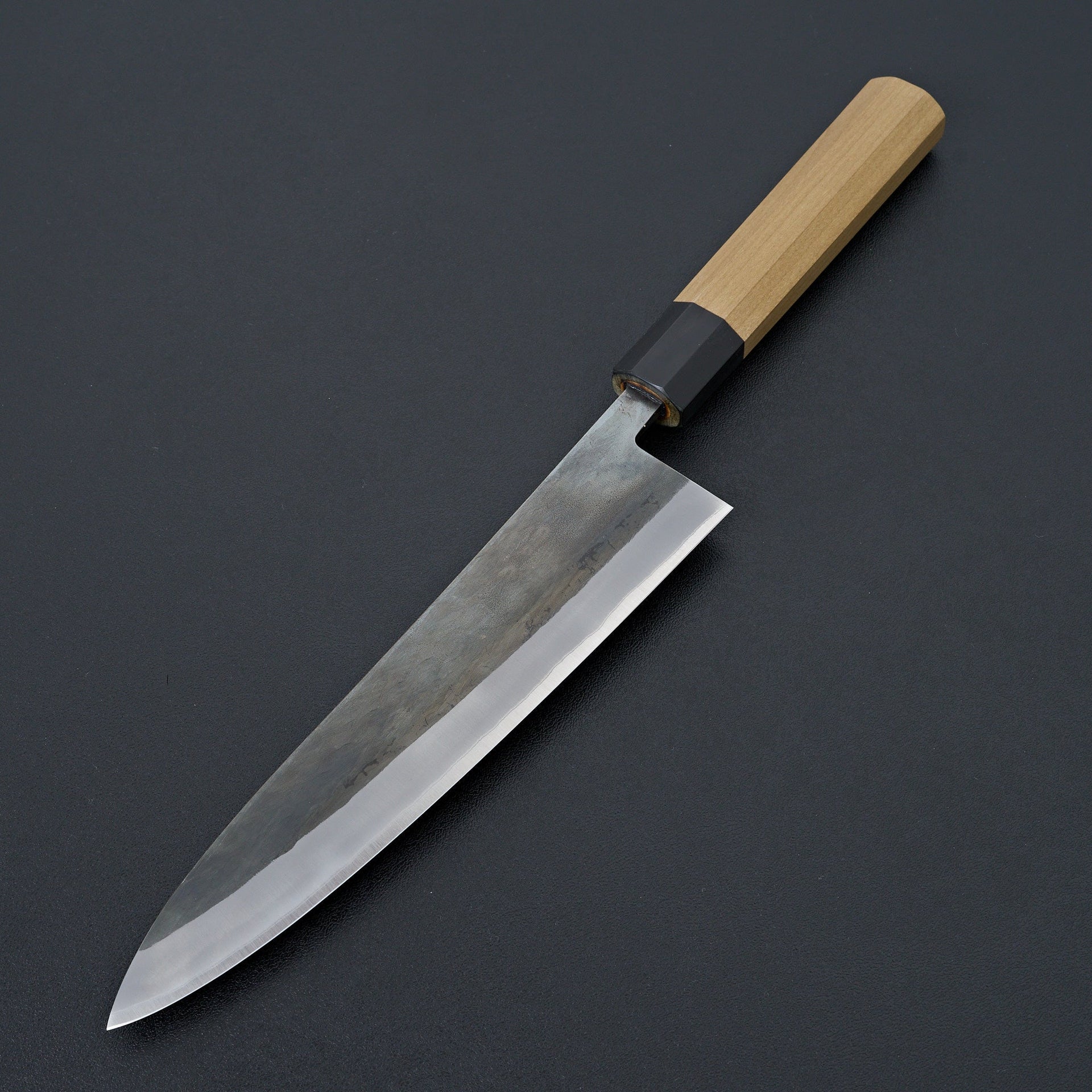 Hitohira TD Blue #2 Stainless Clad Kurouchi Gyuto 210mm Ho Wood Handle-Knife-Hitohira-Carbon Knife Co