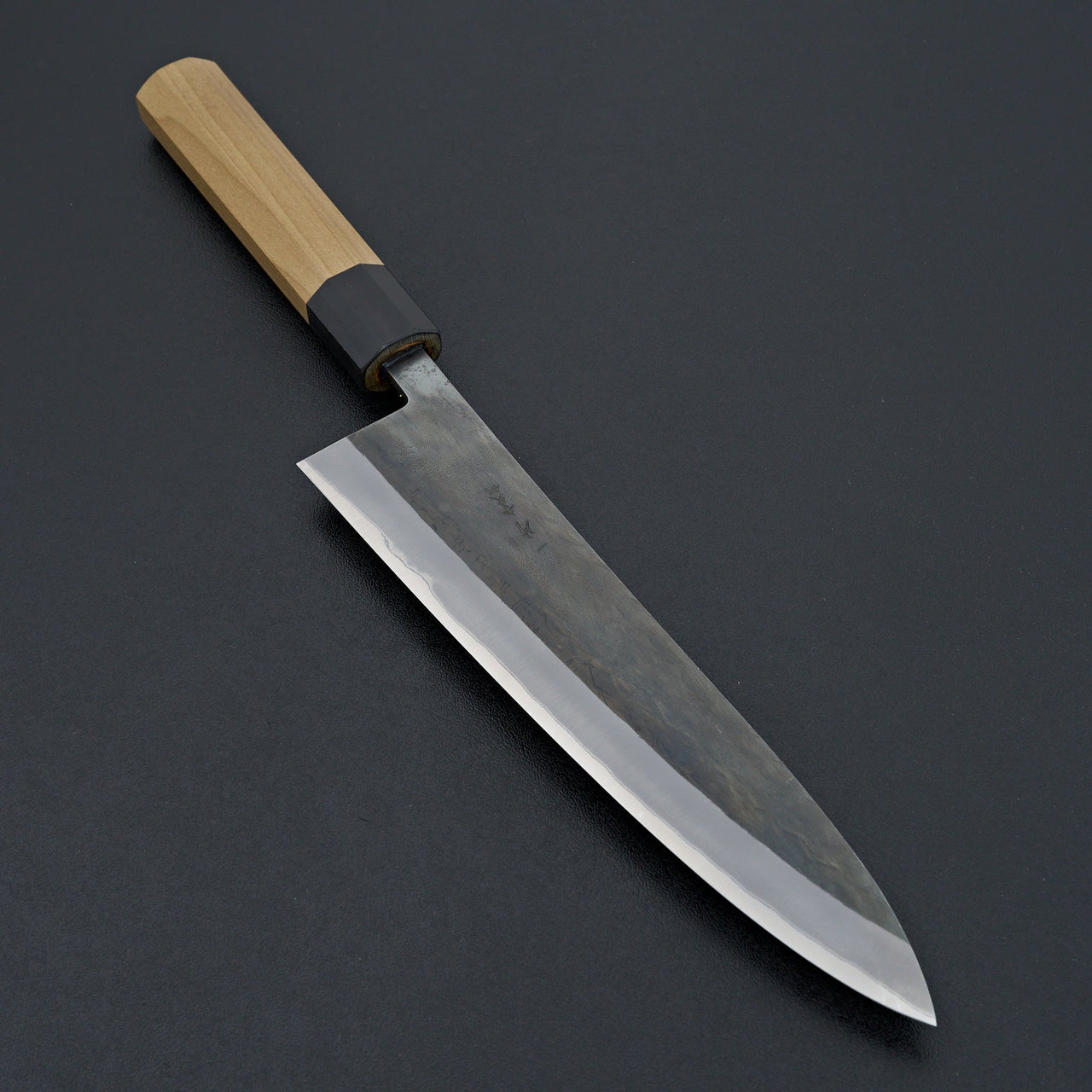 Hitohira TD Blue #2 Stainless Clad Kurouchi Gyuto 210mm Ho Wood Handle-Knife-Hitohira-Carbon Knife Co