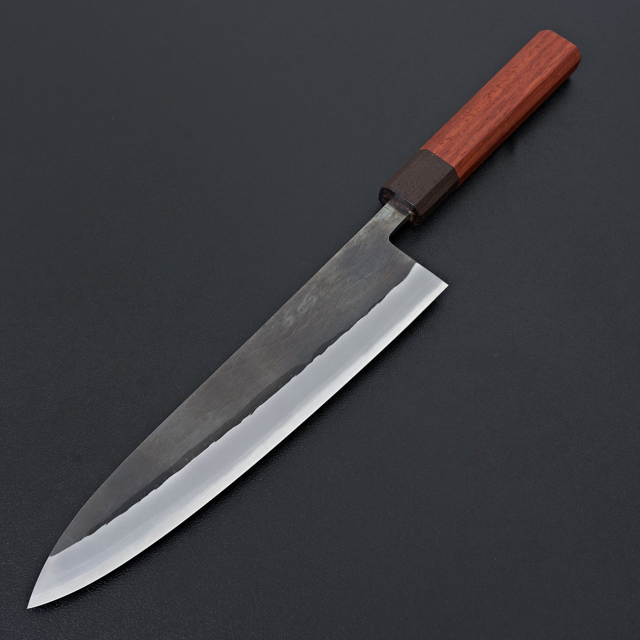 Hitohira TD Blue #2 Stainless Clad Kurouchi Gyuto 210mm Padauk Handle-Knife-Hitohira-Carbon Knife Co