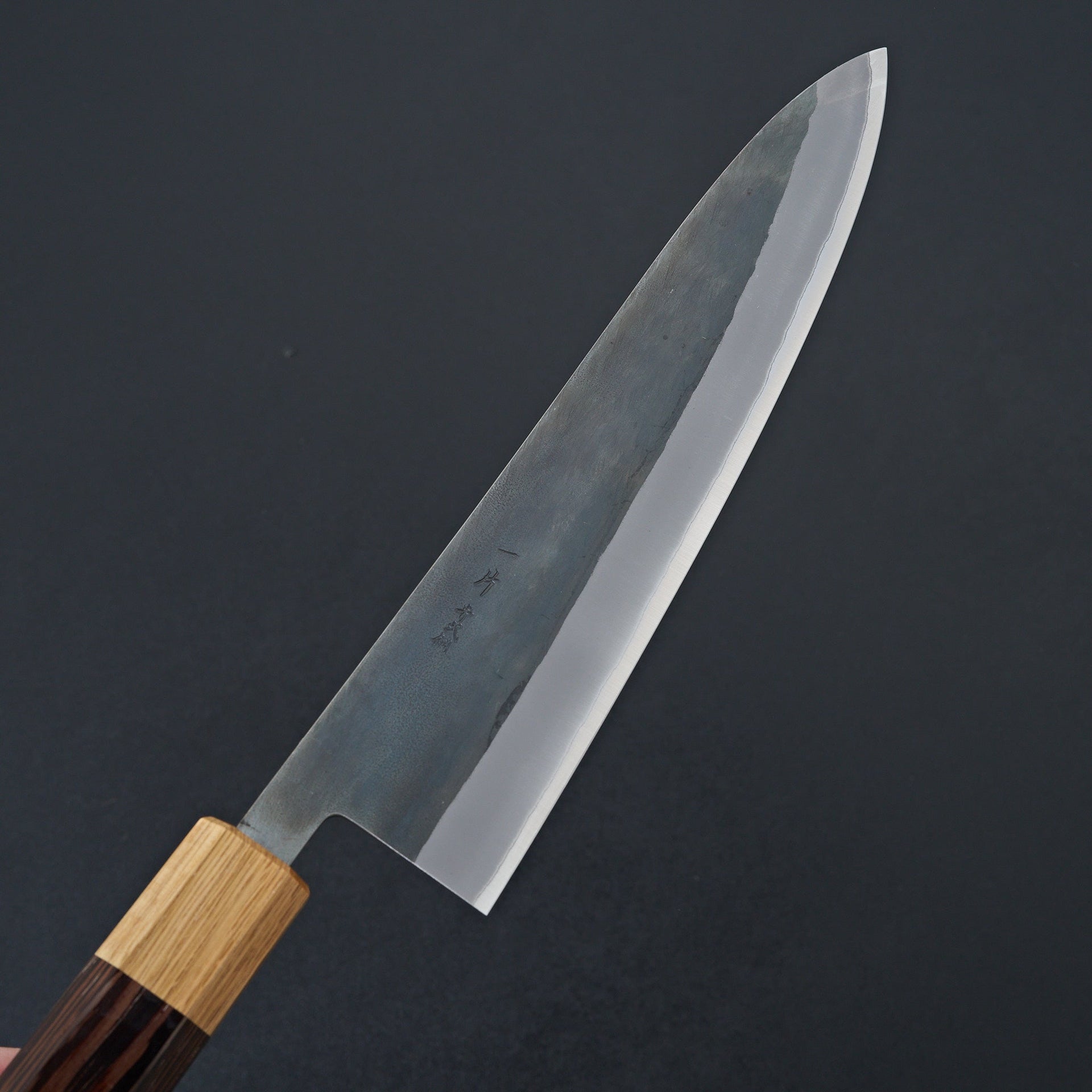 Hitohira TD Blue #2 Stainless Clad Kurouchi Gyuto 210mm Wenge Handle-Knife-Hitohira-Carbon Knife Co