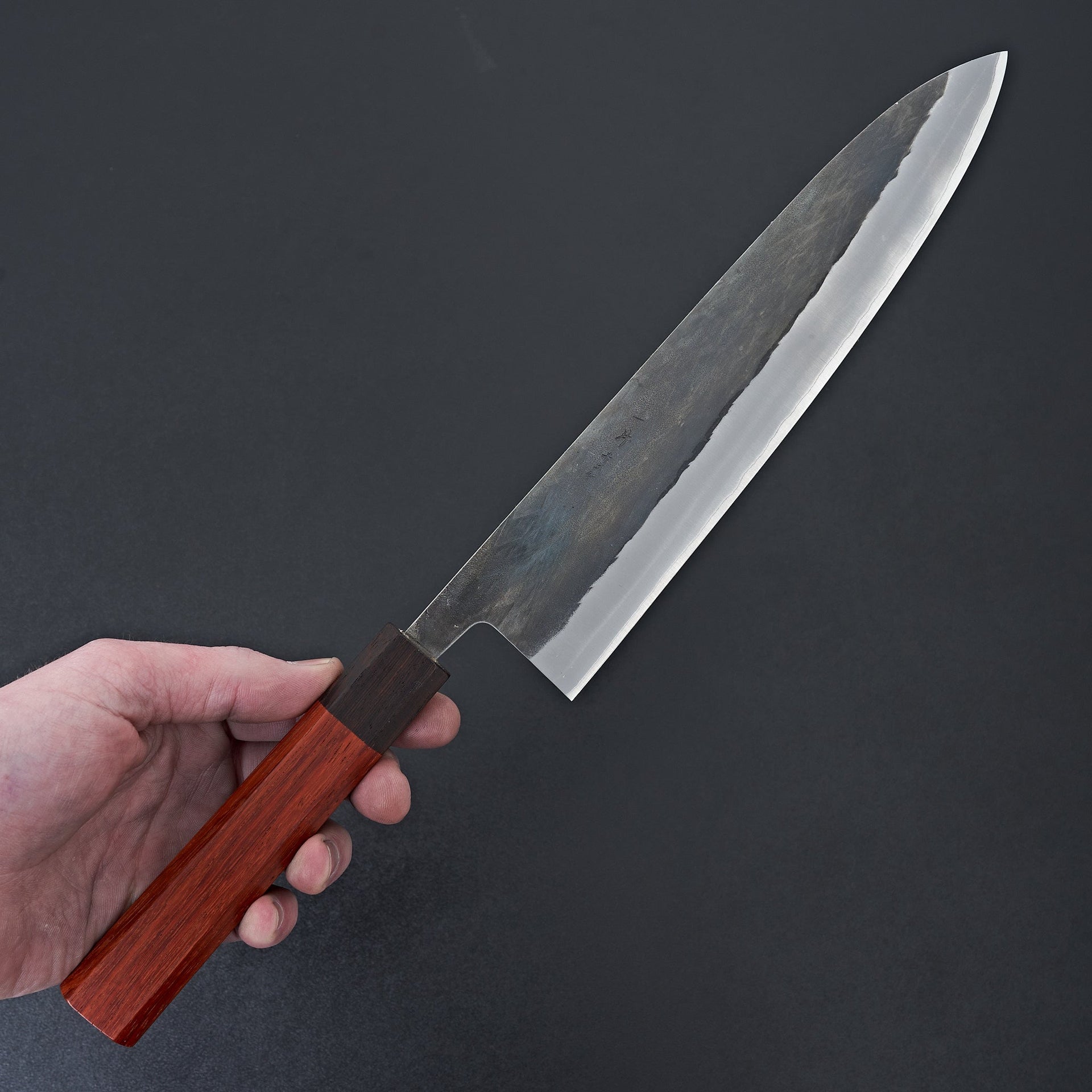 Hitohira TD Blue #2 Stainless Clad Kurouchi Gyuto 240mm Padauk Handle-Knife-Hitohira-Carbon Knife Co