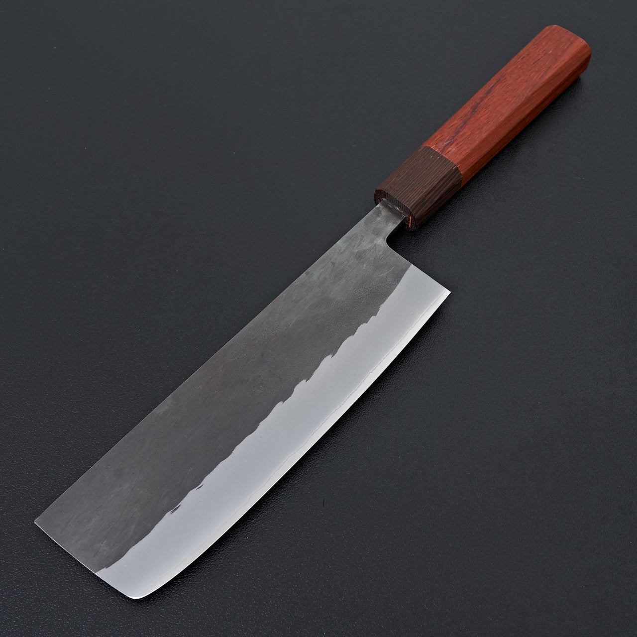 Hitohira TD Blue #2 Stainless Clad Kurouchi Nakiri 165mm Padauk Handle-Knife-Hitohira-Carbon Knife Co