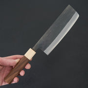 Hitohira TD Blue #2 Stainless Clad Kurouchi Nakiri 165mm Walnut Handle-Knife-Hitohira-Carbon Knife Co