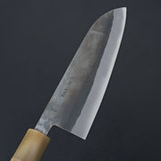 Hitohira TD Blue #2 Stainless Clad Kurouchi Santoku 165mm Ho Wood Handle (D-Shape)-Knife-Hitohira-Carbon Knife Co