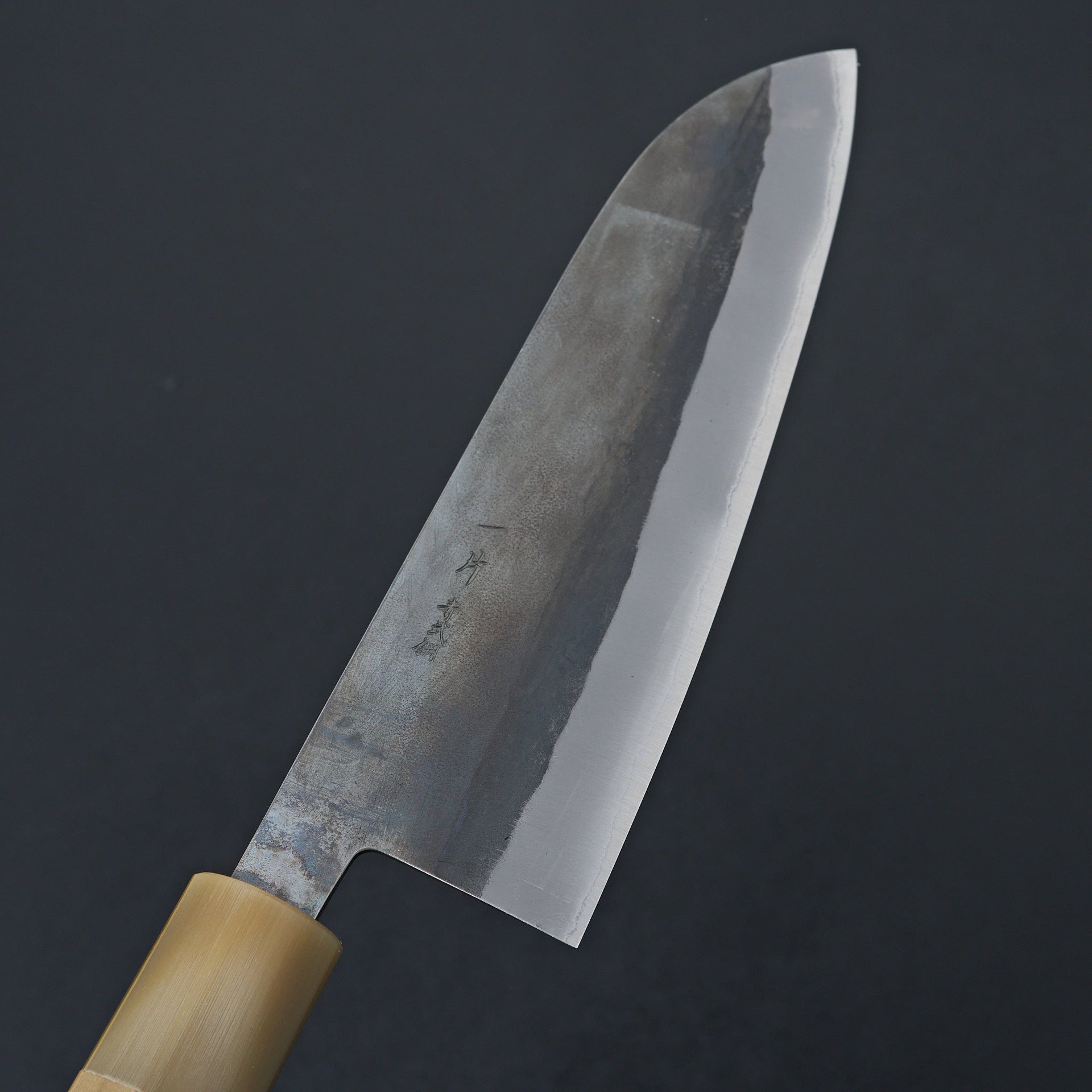 Hitohira TD Blue #2 Stainless Clad Kurouchi Santoku 165mm Ho Wood Handle (D-Shape)-Knife-Hitohira-Carbon Knife Co