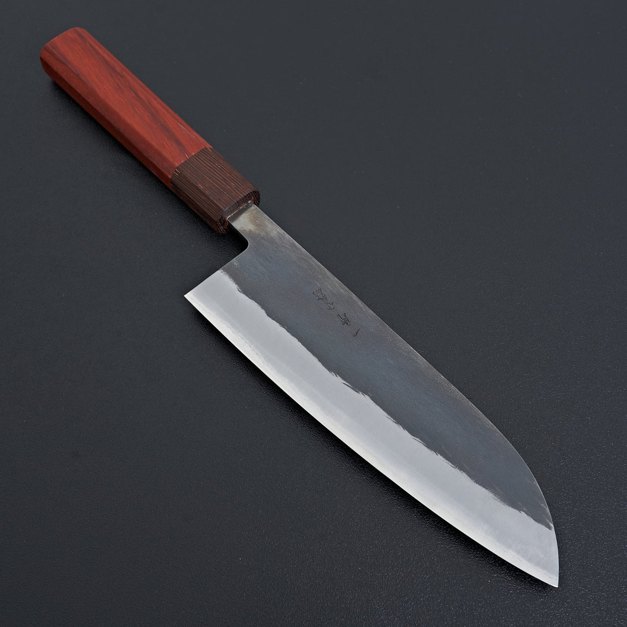 Hitohira TD Blue #2 Stainless Clad Kurouchi Santoku 165mm Padauk Handle-Knife-Hitohira-Carbon Knife Co