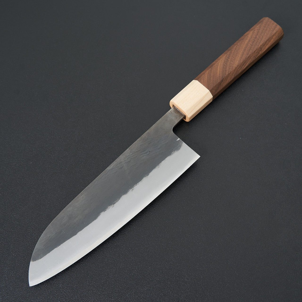 Hitohira TD Blue #2 Stainless Clad Kurouchi Santoku 165mm Walnut Handle-Knife-Hitohira-Carbon Knife Co