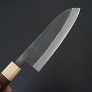 Hitohira TD Blue #2 Stainless Clad Kurouchi Santoku 165mm Walnut Handle-Knife-Hitohira-Carbon Knife Co