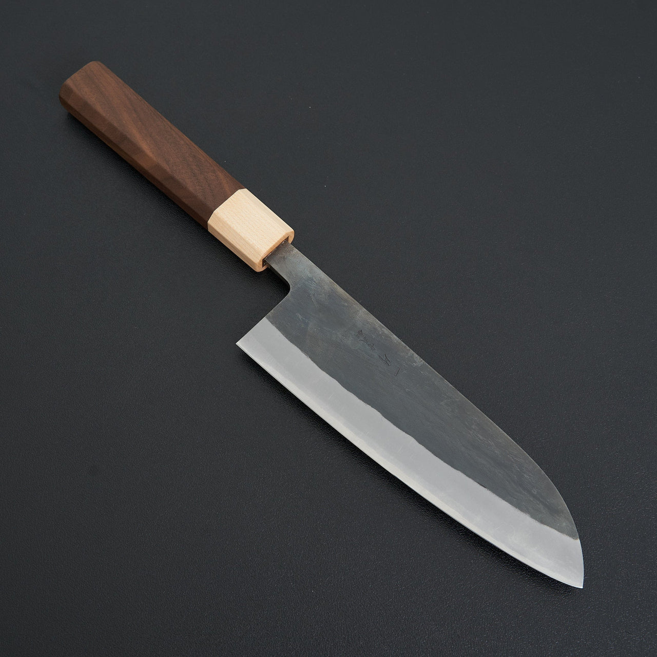 Hitohira TD Blue #2 Stainless Clad Kurouchi Santoku 165mm Walnut Handle-Knife-Hitohira-Carbon Knife Co