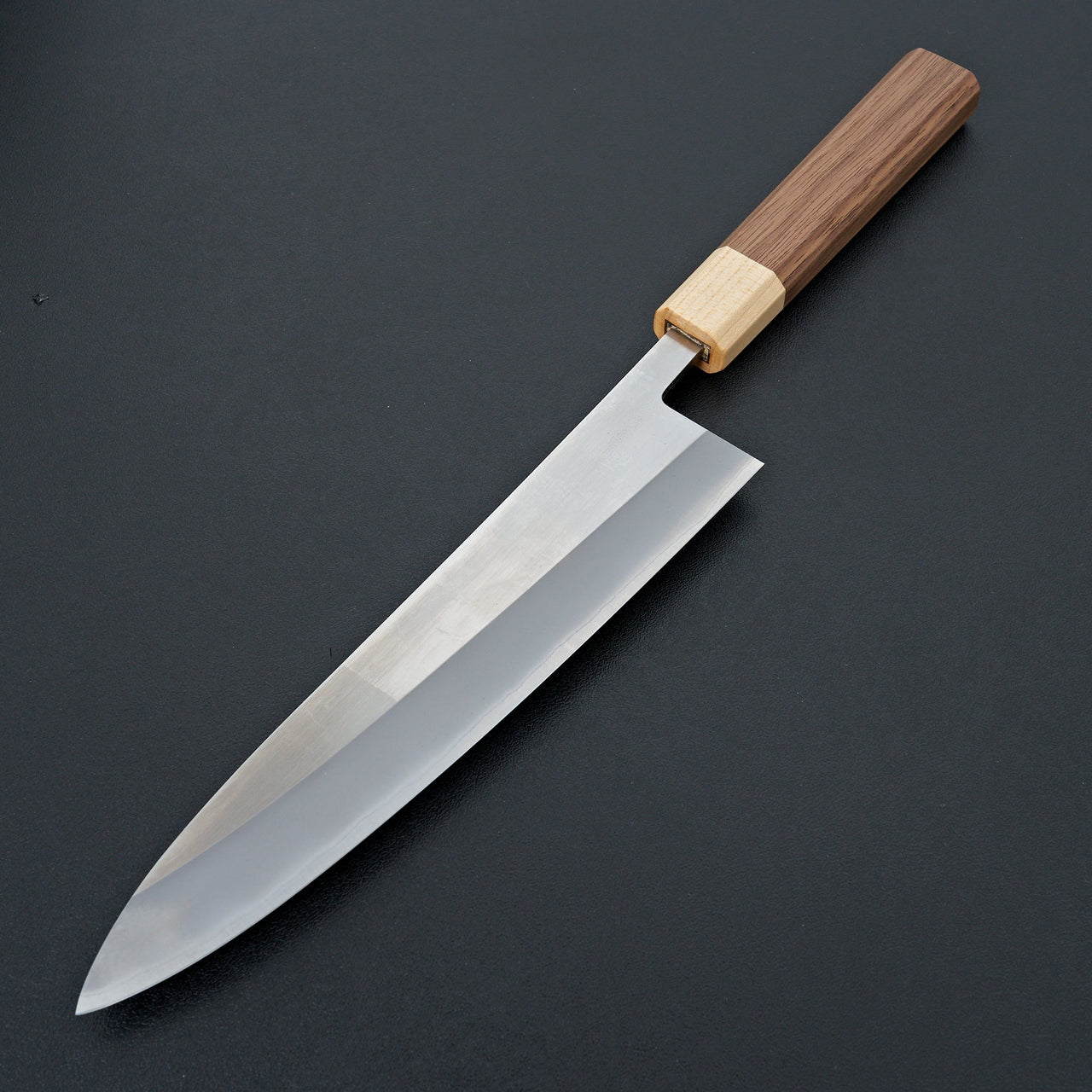 Hitohira TD Blue #2 Stainless Clad Migaki Gyuto 210mm Walnut Handle-Knife-Hitohira-Carbon Knife Co