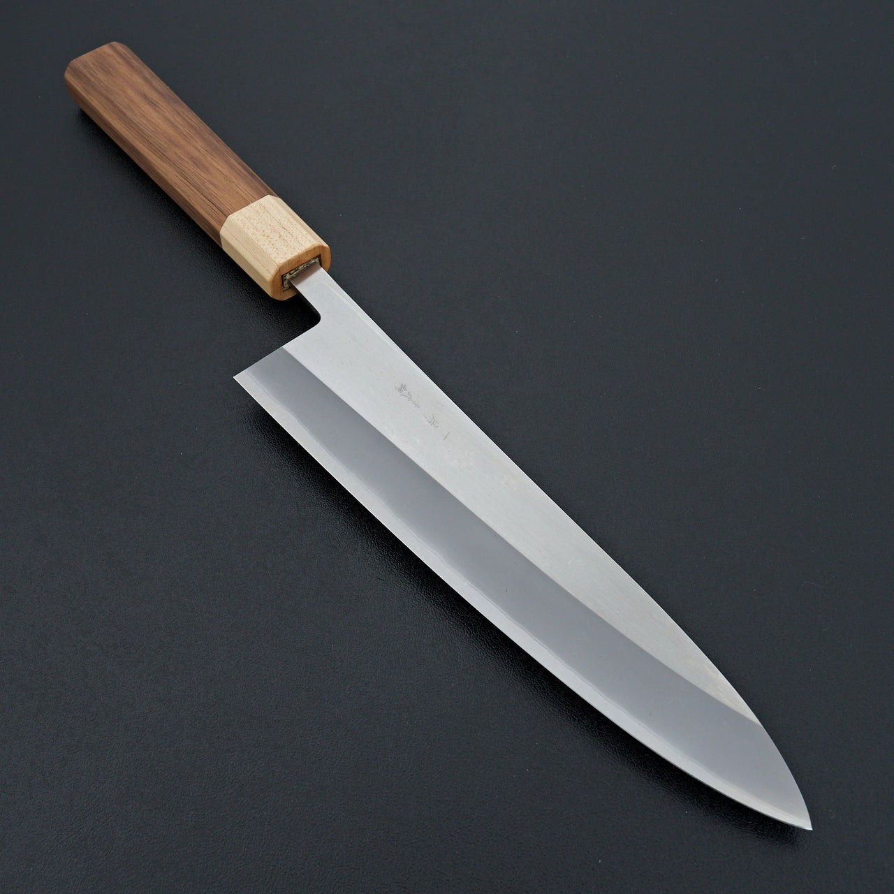 Hitohira TD Blue #2 Stainless Clad Migaki Gyuto 210mm Walnut Handle-Knife-Hitohira-Carbon Knife Co