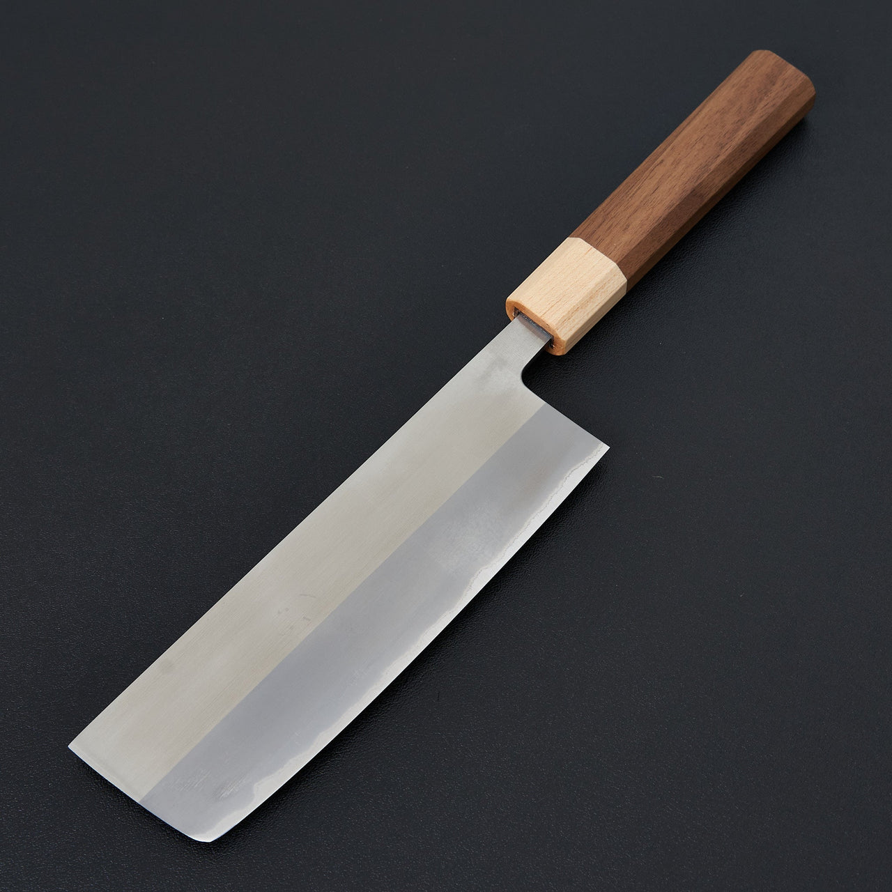 Hitohira TD Blue #2 Stainless Clad Migaki Nakiri 165mm Walnut Handle-Knife-Hitohira-Carbon Knife Co