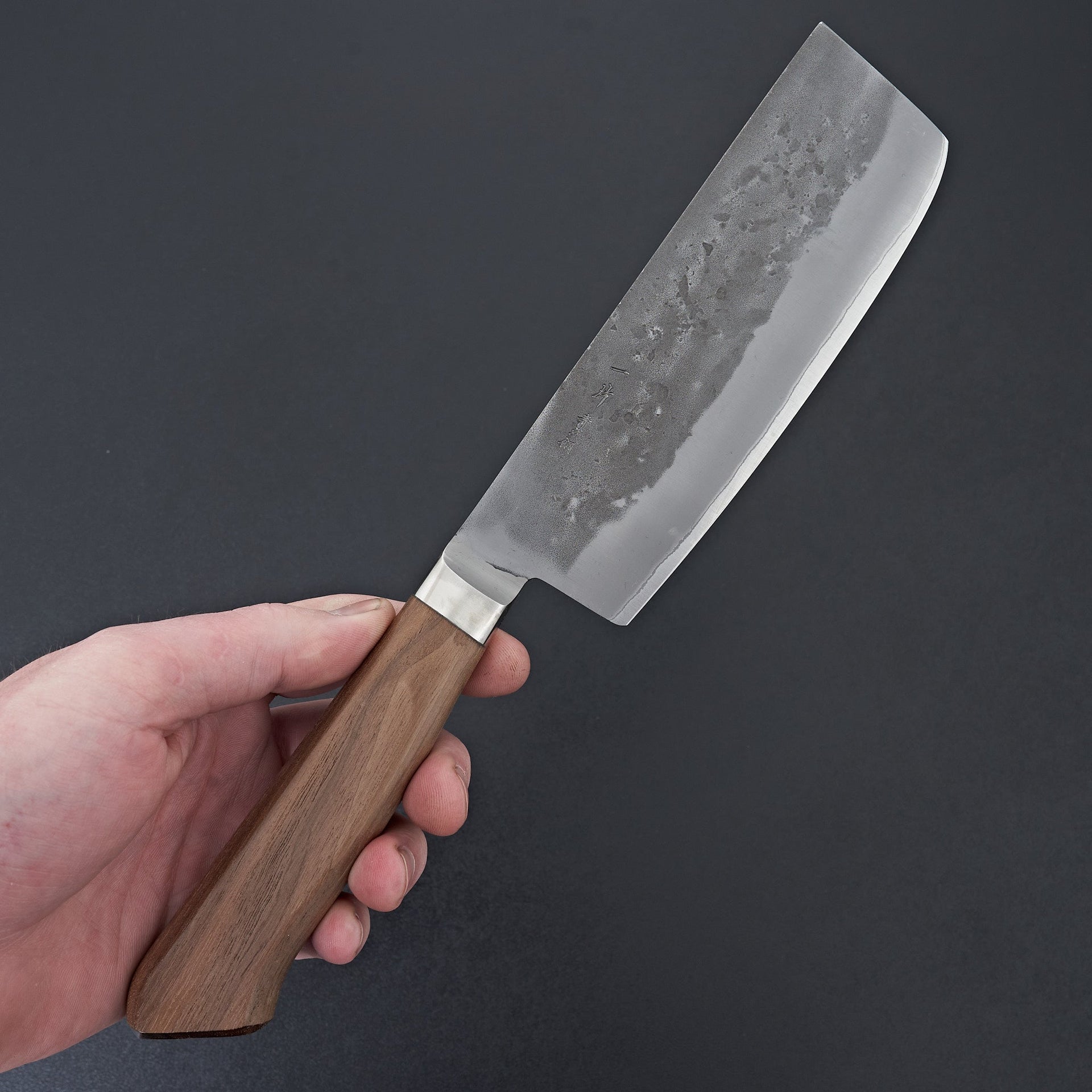 Hitohira TD Blue #2 Stainless Clad Nashiji Yo Nakiri 150mm Walnut Handle-Knife-Hitohira-Carbon Knife Co