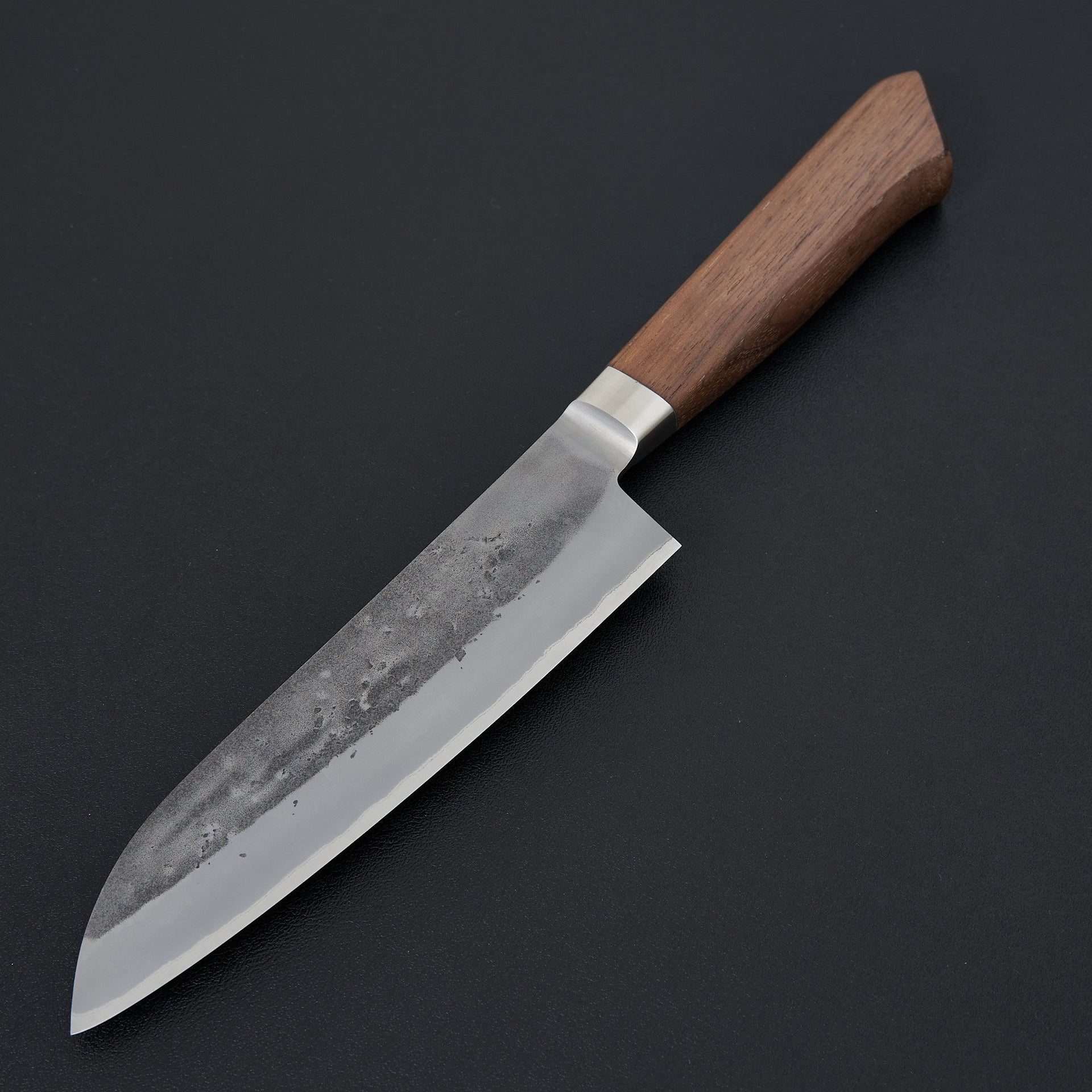 Hitohira TD Blue #2 Stainless Clad Nashiji Yo Santoku 170mm Walnut Handle-Knife-Hitohira-Carbon Knife Co