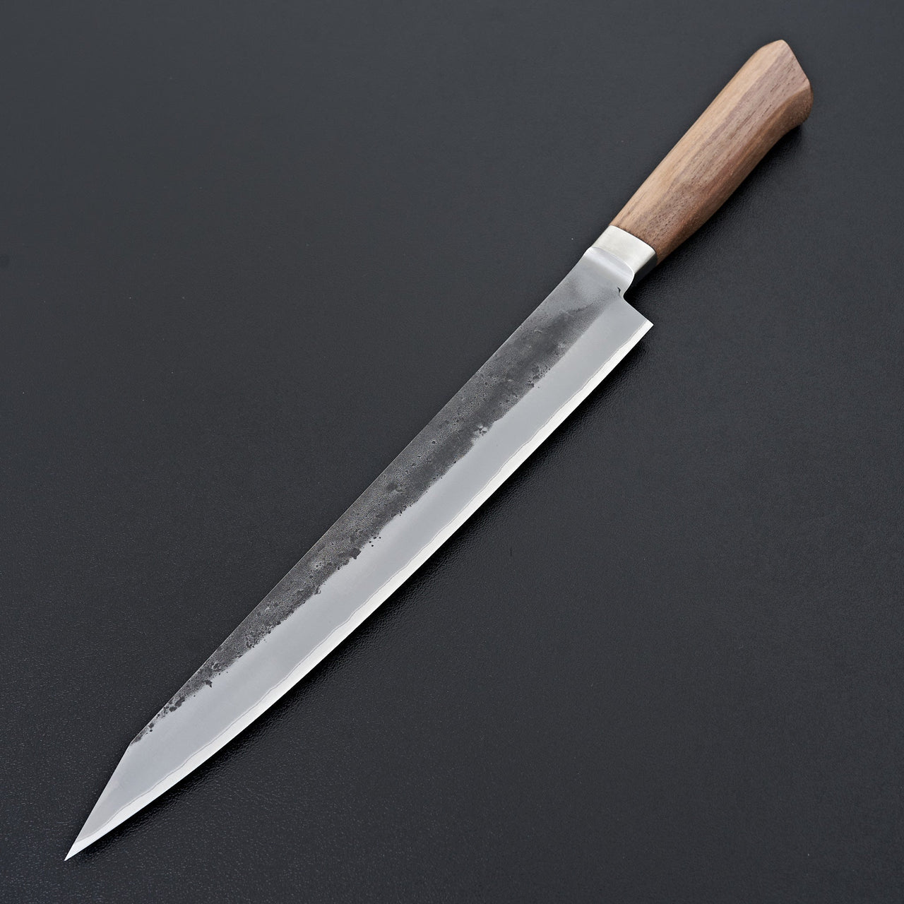 Hitohira TD Blue #2 Stainless Clad Nashiji Yo Sujihiki 240mm Walnut Handle-Knife-Hitohira-Carbon Knife Co