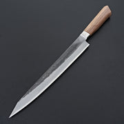 Hitohira TD Blue #2 Stainless Clad Nashiji Yo Sujihiki 240mm Walnut Handle-Knife-Hitohira-Carbon Knife Co