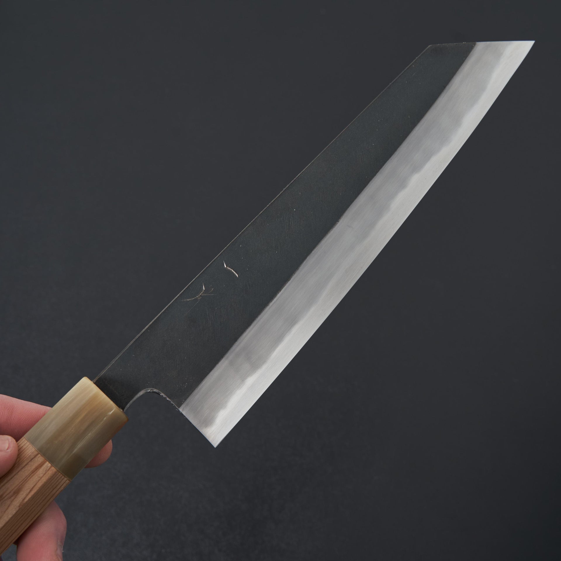 Hitohira Tanaka Kyuzo Blue #1 Kurouchi Kiritsuke Gyuto 240mm Yakusugi Cedar Handle (Extra Height/ Saya)-Knife-Hitohira-Carbon Knife Co