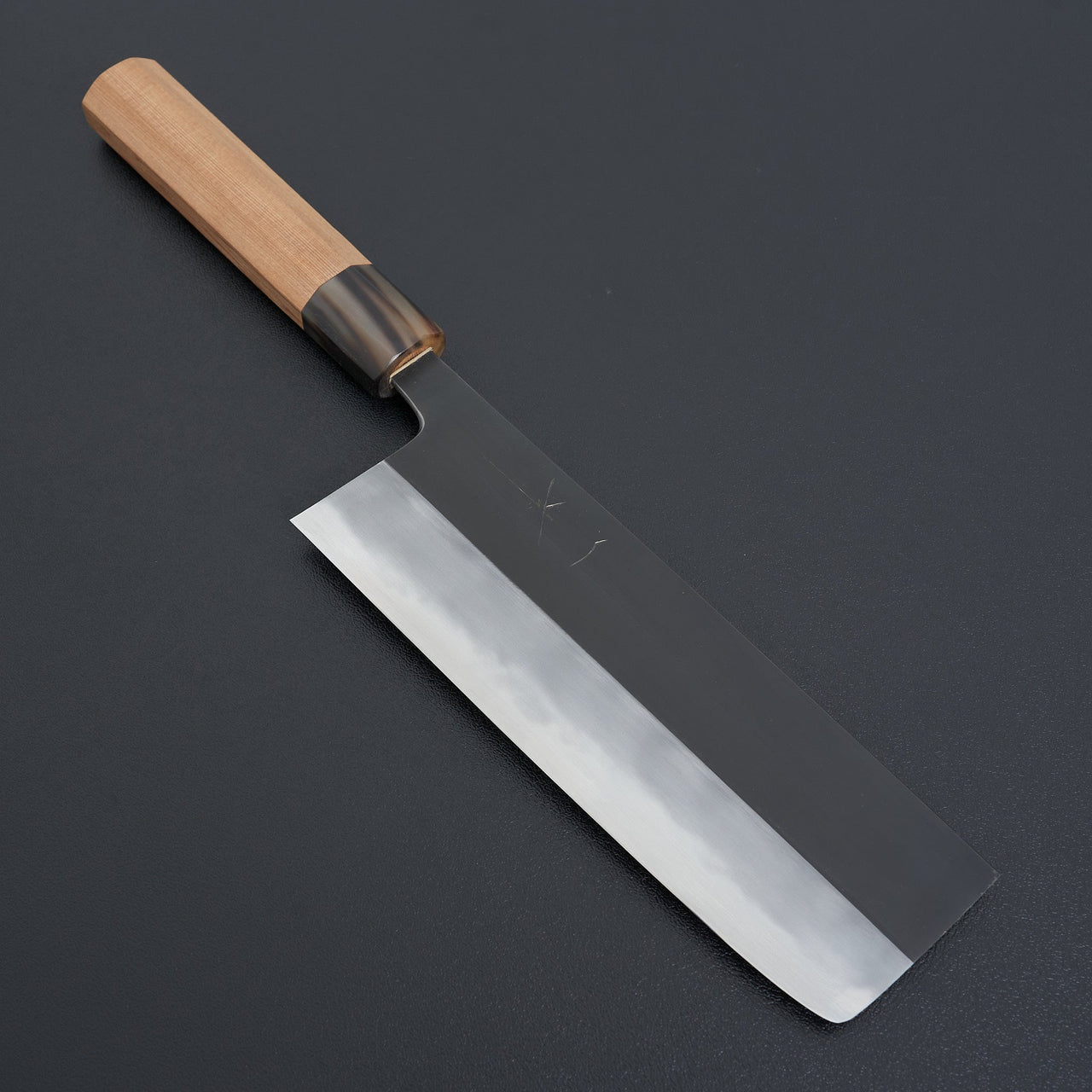 Hitohira Tanaka Kyuzo Blue #1 Kurouchi Nakiri 180mm Yakusugi Cedar Handle-Knife-Hitohira-Carbon Knife Co
