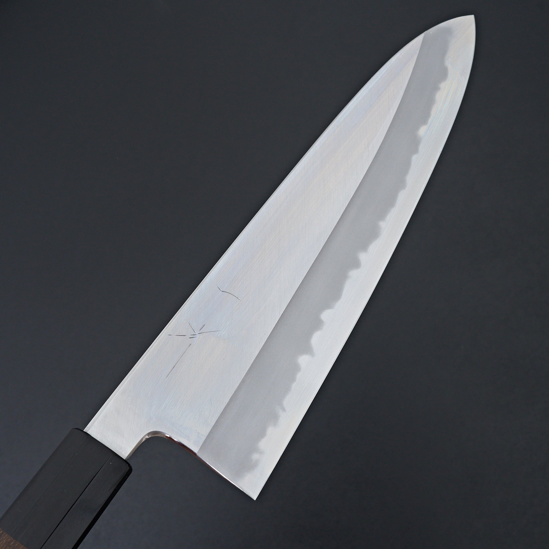 Hitohira Tanaka Kyuzo Blue #1 Migaki Gyuto 240mm Ziricote Handle (Extra Height)-Hitohira-Carbon Knife Co