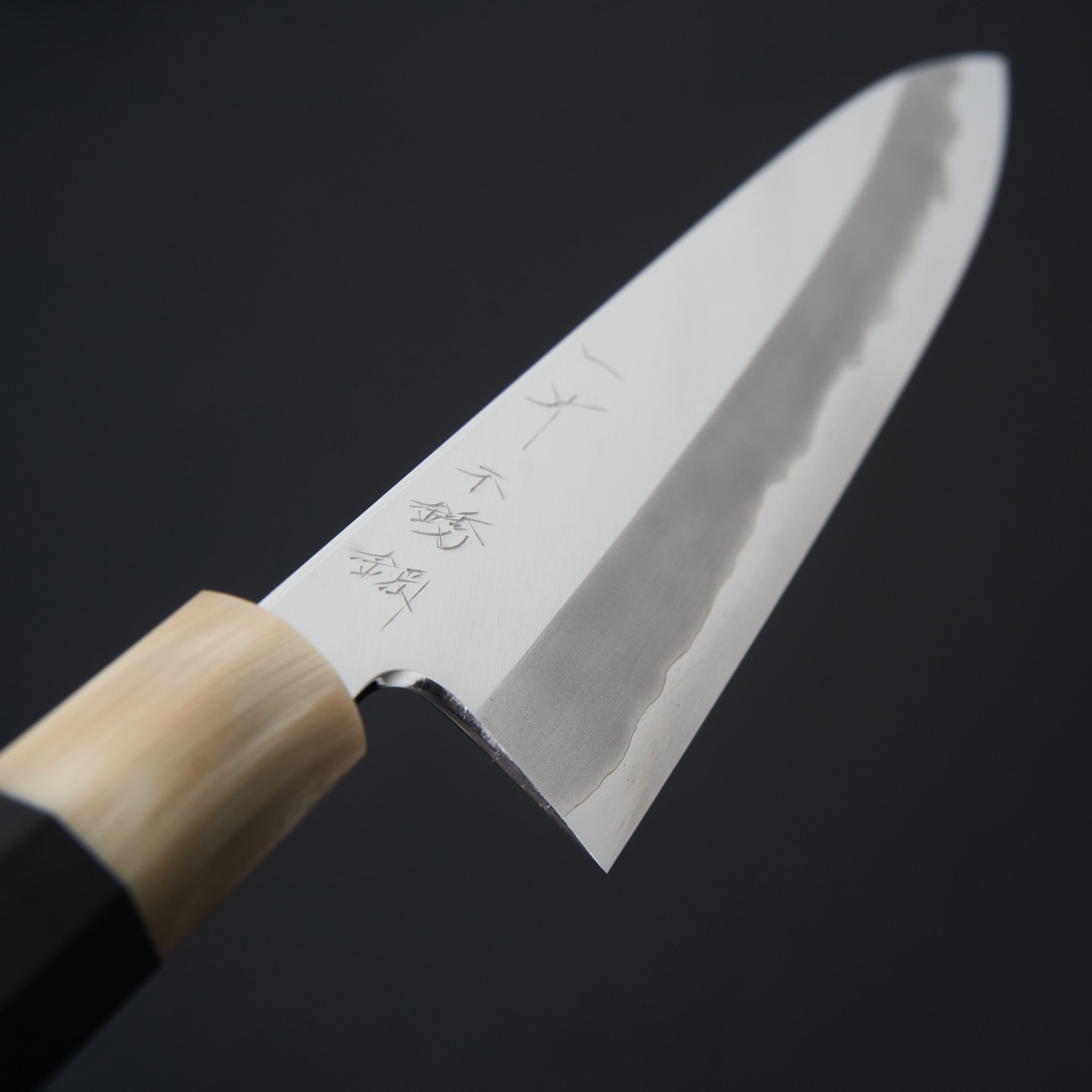 Hitohira Tanaka Kyuzo Blue #1 Stainless Clad Gyuto 210mm Taihei Ebony