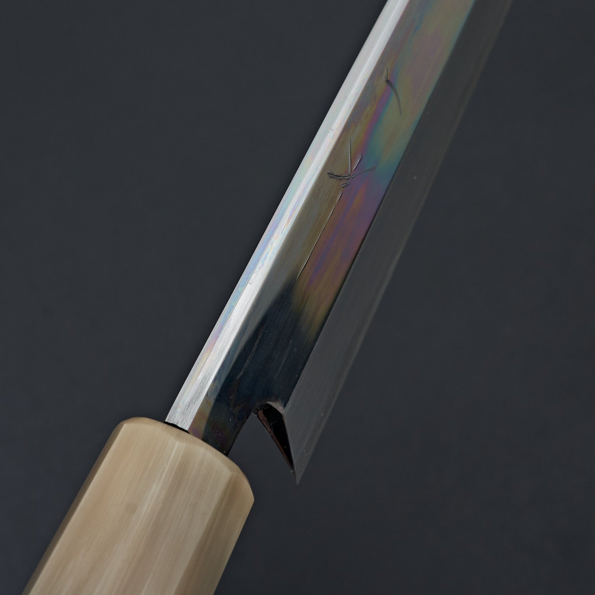 Hitohira Tanaka Mosuke Blue #1 Kiritsuke 240mm Ebony Handle (Mirror Polished/ Saya)-Knife-Hitohira-Carbon Knife Co