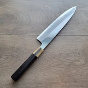 Hitohira Togashi Blue #1 Stainless Clad Gyuto 240mm Taihei Ebony Handle (Used/Discounted)-Carbon Knife Co-Carbon Knife Co