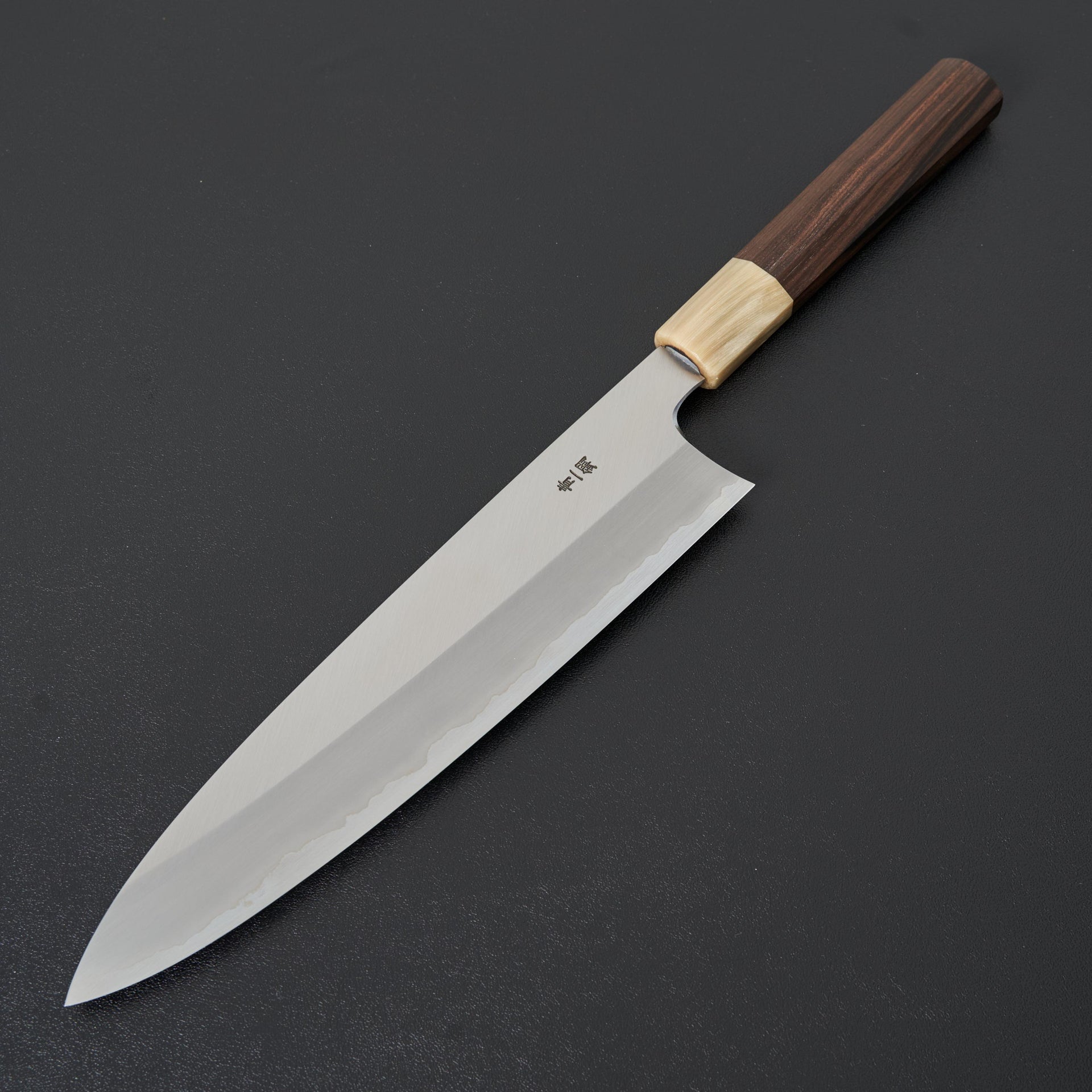 Hitohira Togashi Blue #1 Stainless Clad Gyuto 240mm Taihei Makassar Ebony Handle-Knife-Hitohira-Carbon Knife Co