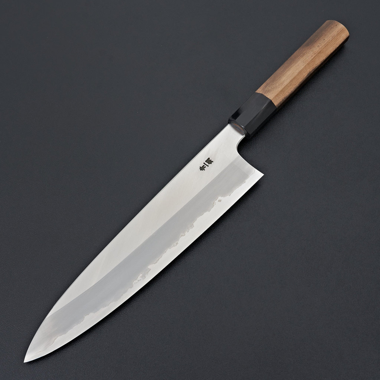 Hitohira Togashi Blue #1 Stainless Clad Migaki Gyuto 240mm Kurokaki Persimmon Handle-Knife-Hitohira-Carbon Knife Co