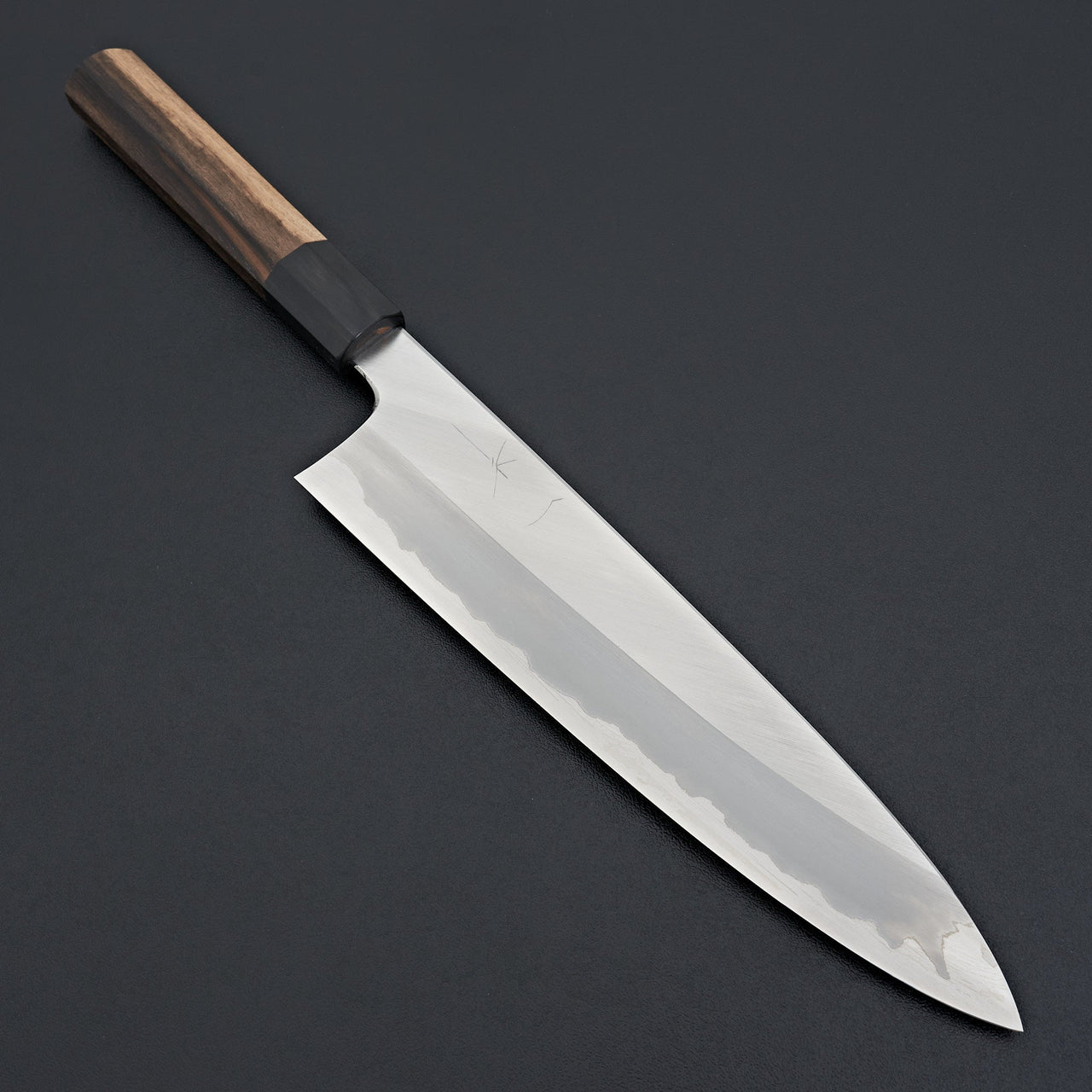 Hitohira Togashi Blue #1 Stainless Clad Migaki Gyuto 240mm Kurokaki Persimmon Handle-Knife-Hitohira-Carbon Knife Co