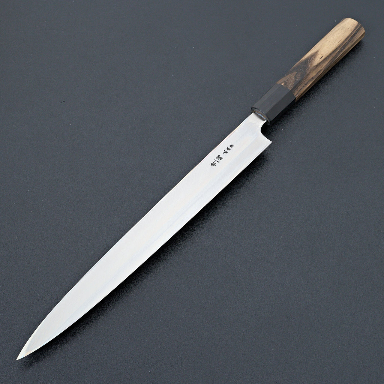 Hitohira Togashi Blue #1 Tanryumon Mizu Honyaki Yanagiba 300mm Kurokaki Persimmon Handle (Saya)-Knife-Hitohira-Carbon Knife Co