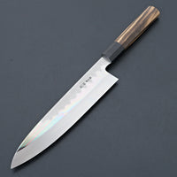 Hitohira Togashi Kyuzo White #1 Hakumon Mizu Honyaki Gyuto 240mm Kurokaki Persimmon Handle (#095/ Saya)