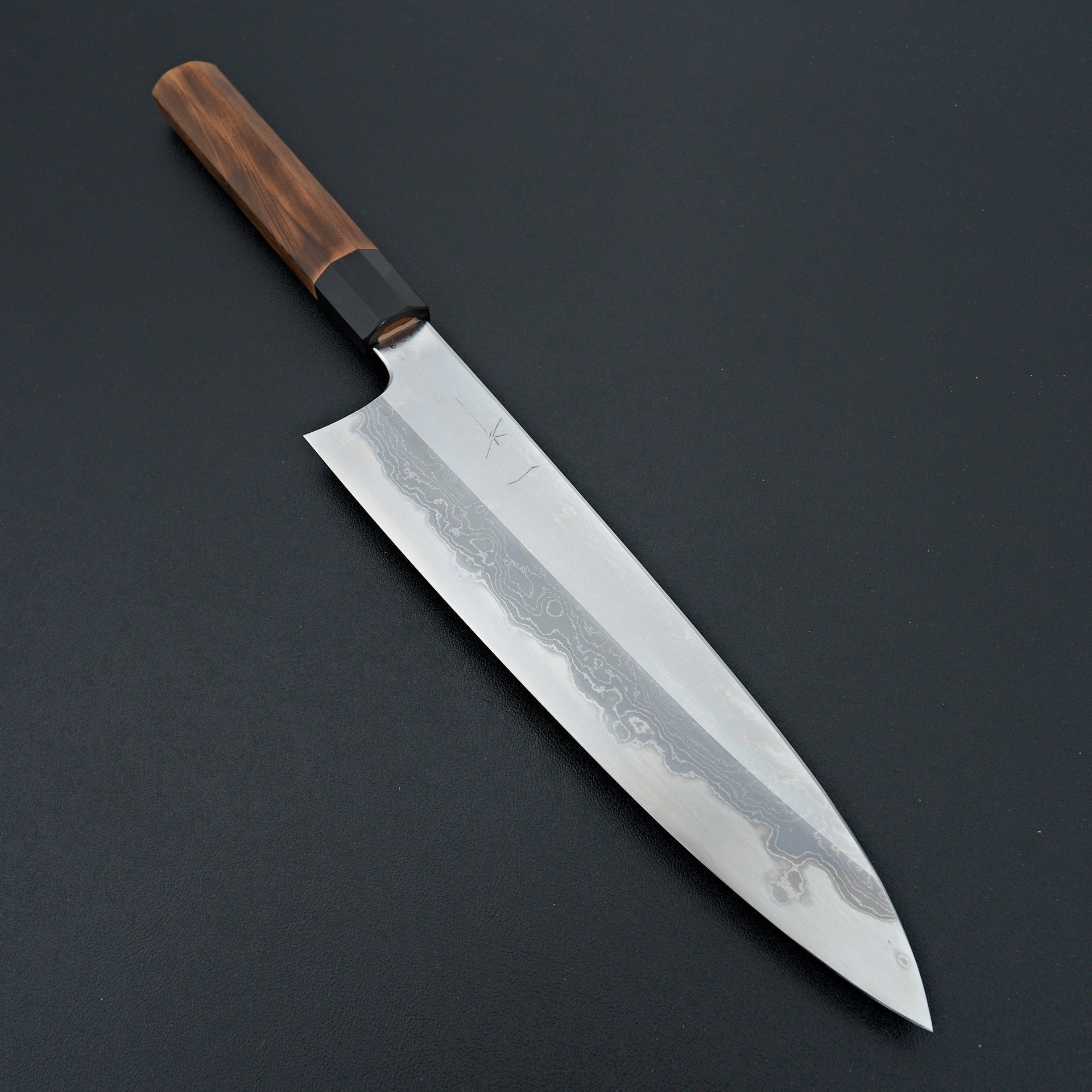 Hitohira Togashi White #1 Damascus Gyuto 240mm Burnt Yakusugi Handle-Knife-Hitohira-Carbon Knife Co