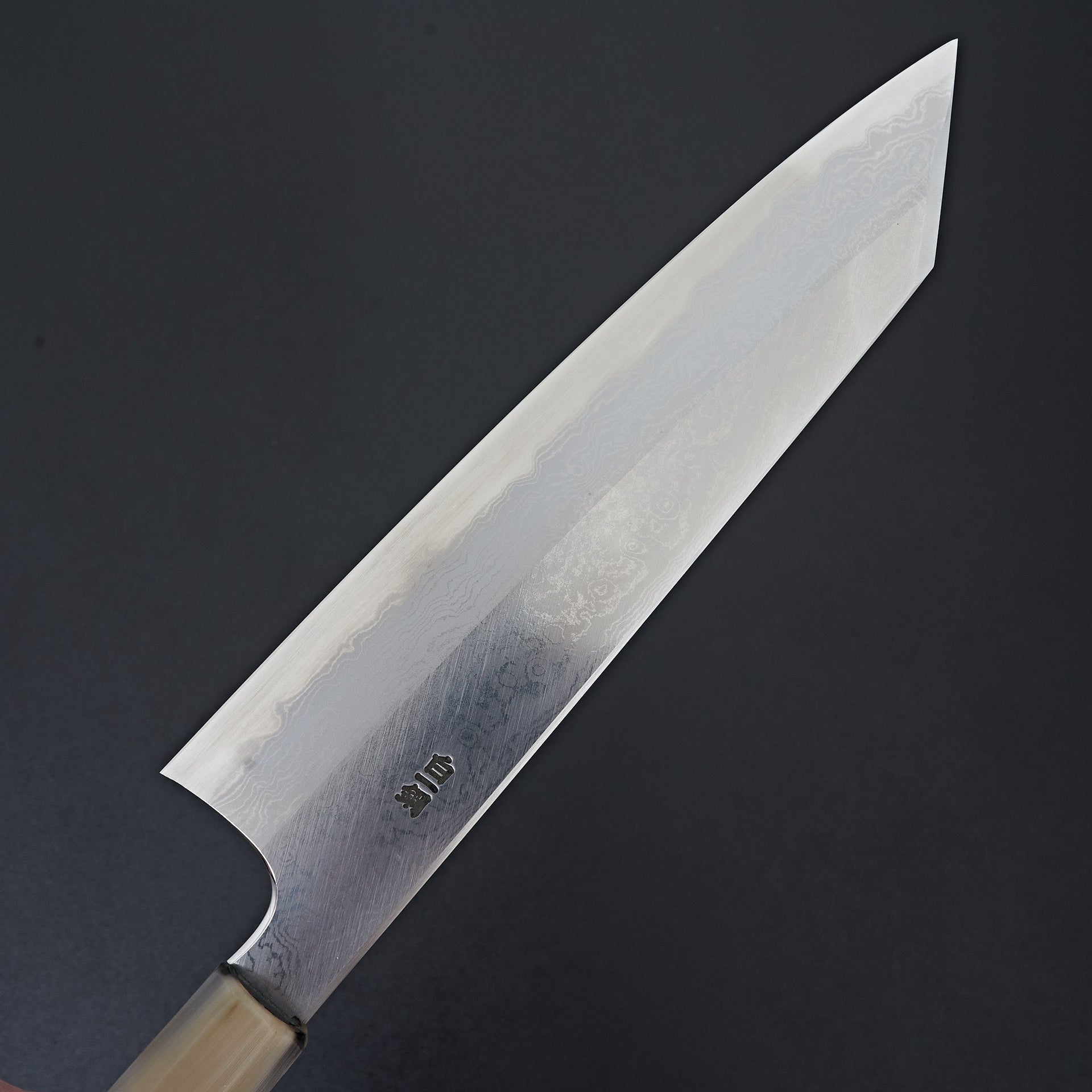 Hitohira Togashi White #1 Damascus Wide-Bevel Kiritsuke Gyuto 240mm Ebony Handle-Knife-Hitohira-Carbon Knife Co