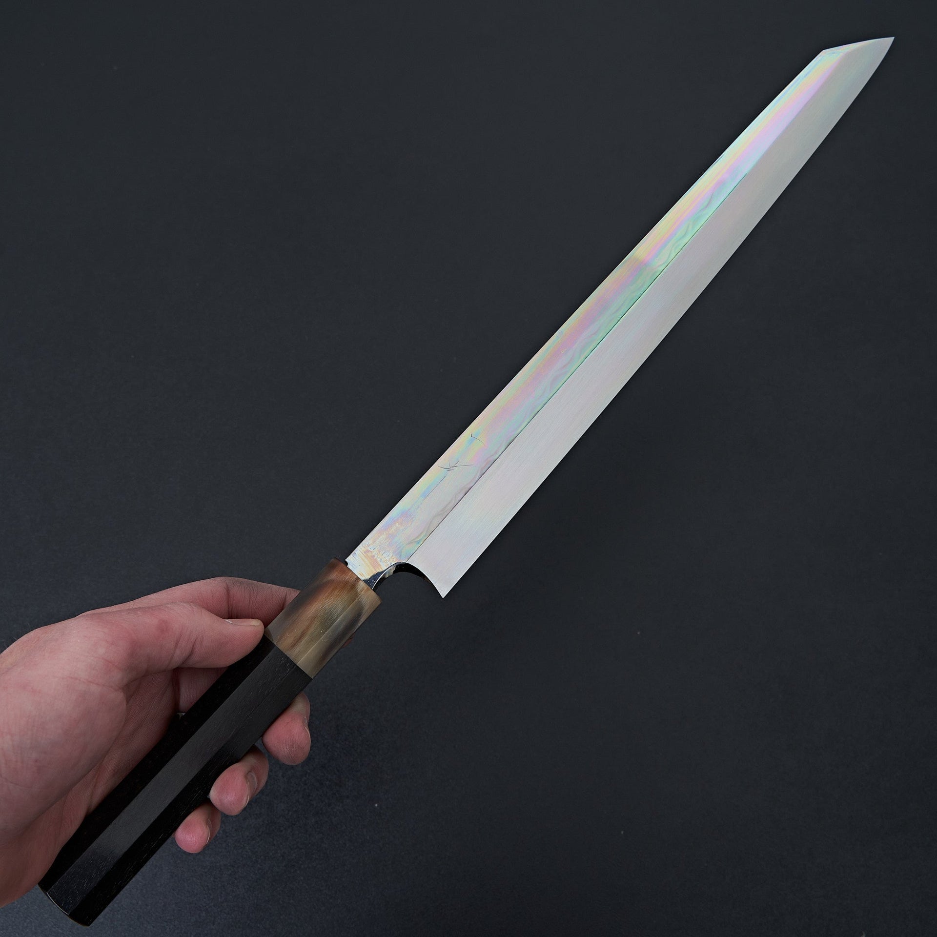 Hitohira Togashi White #1 Mizu Honyaki Kiritsuke Yanagiba 300mm Taihei Ebony Handle (Saya)-Knife-Hitohira-Carbon Knife Co