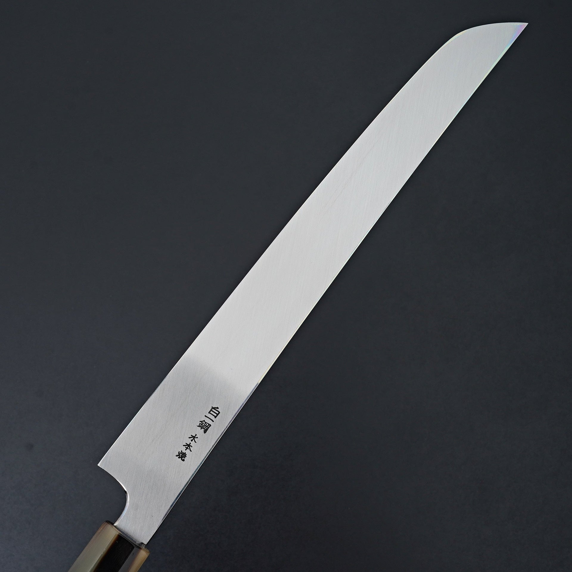 Hitohira Togashi White #1 Notaremon Mizu Honyaki Yanagi Sakimaru 300mm Taihei Ebony Handle (Saya)-Knife-Hitohira-Carbon Knife Co