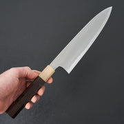 Hitohira Togashi White #1 Stainless Clad Kasumi Gyuto 210mm Ebony Handle-Knife-Hitohira-Carbon Knife Co
