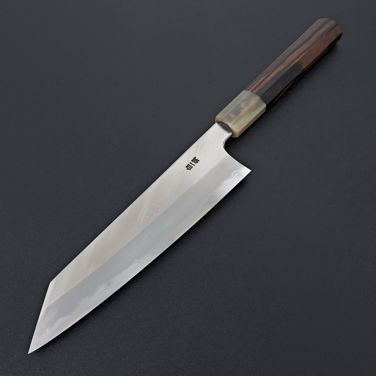 Hitohira Togashi White #1 Stainless Clad Migaki Kiritsuke Gyuto 210mm Taihei Makassar Ebony Handle-Knife-Hitohira-Carbon Knife Co