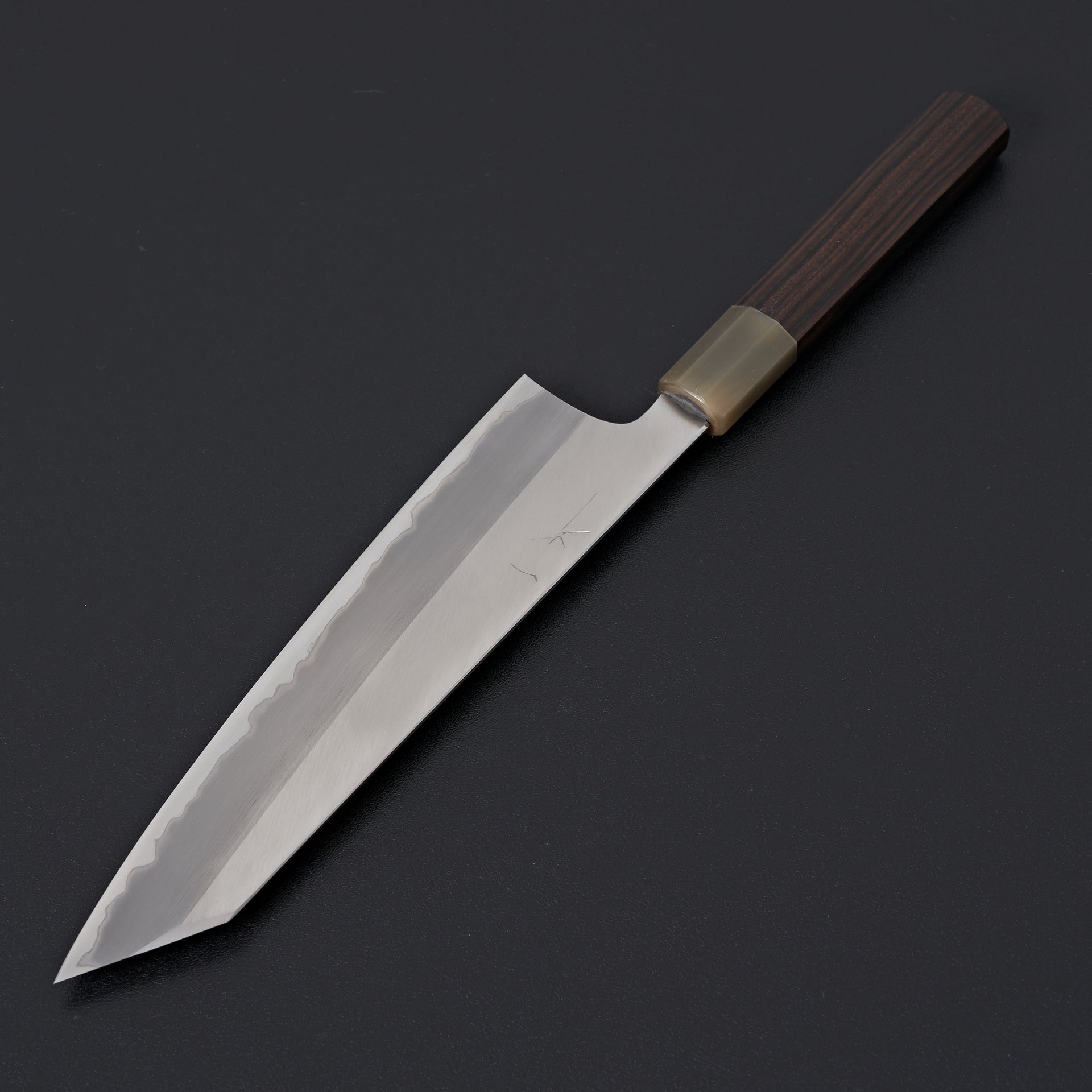 Hitohira Togashi White #1 Stainless Clad Migaki Kiritsuke Gyuto 240mm Taihei Makassar Ebony Handle-Knife-Hitohira-Carbon Knife Co