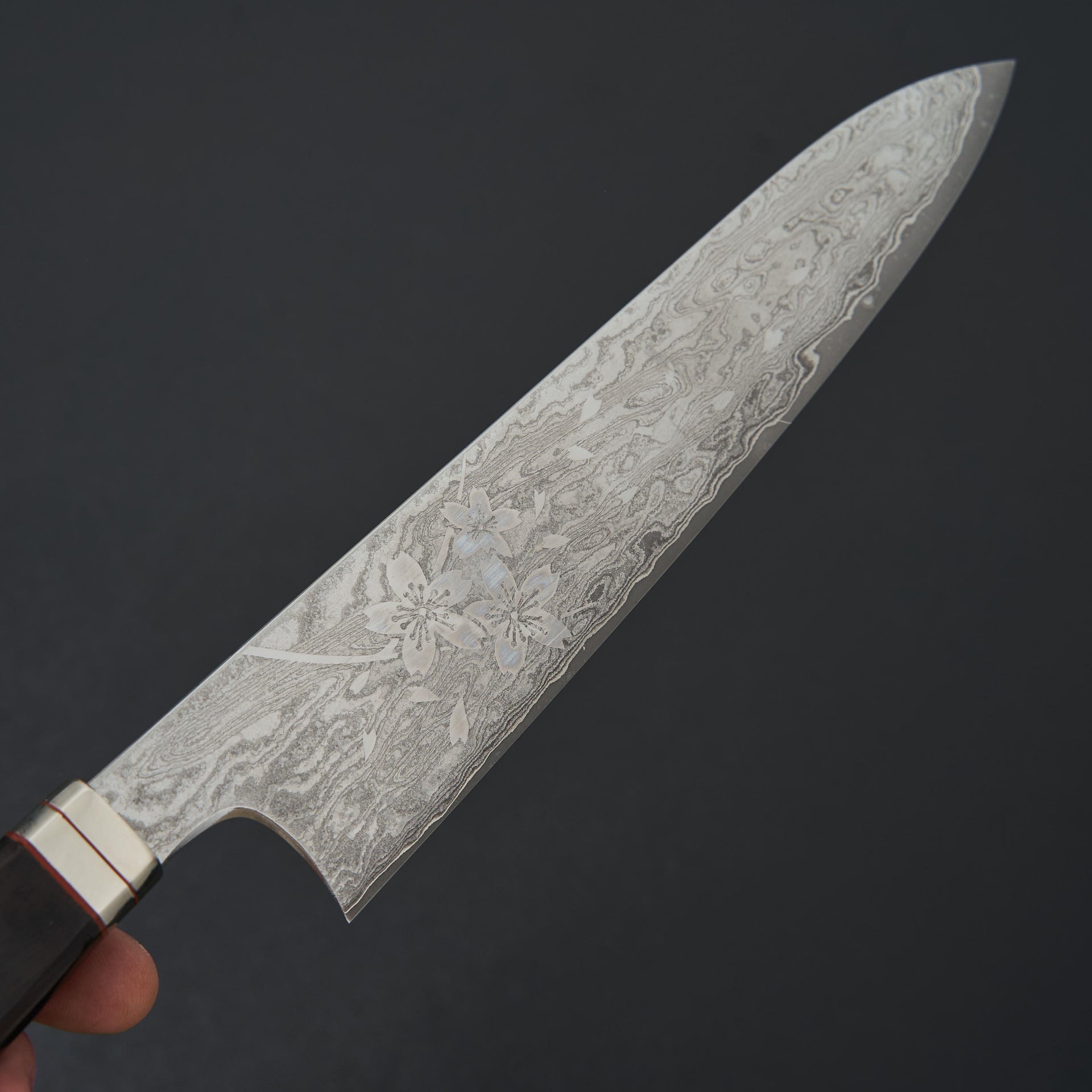 Hitohira Uki Sakura Damascus Gyuto 240mm Ebony Handle (Fusion Handle)-Knife-Hitohira-Carbon Knife Co