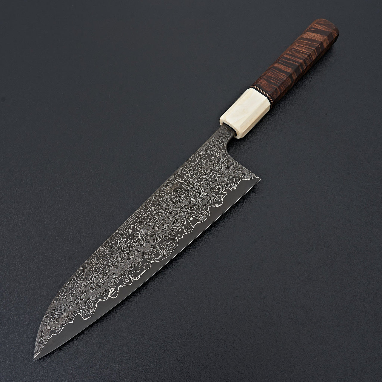 Jamison Chopp 26c3 Damascus Hawaiian Koa 205mm-Knife-Jamison Chopp-Carbon Knife Co