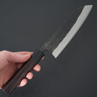 Katsushige Anryu Kurouchi Damascus White #2 Santoku 165mm